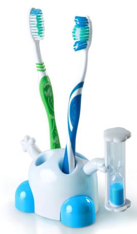 Держатель для зубных щеток Ruges Подставка для зубных щеток с песочными часами "Зубки-Минутки", ПВХ (поливинилхлорид)
