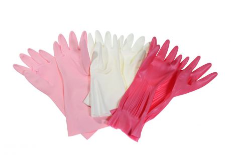 Перчатки хозяйственные True Glove Multi set, красный, розовый, белый