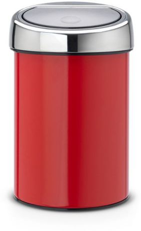 Бак мусорный Brabantia "Touch Bin", цвет: красный, 3 л. 364426