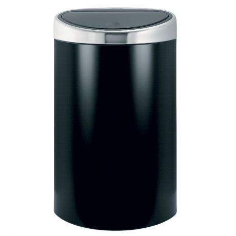 Бак мусорный Brabantia Touch Bin, цвет: черный, стальной, 40 л. 378768