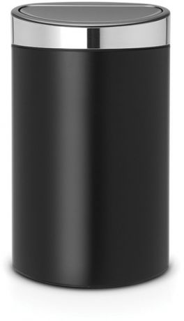 Бак мусорный Brabantia "Touch Bin New", цвет: черный, матовый стальной, 40 л. 114847