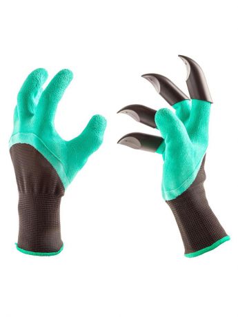 Перчатки хозяйственные Tip-Top Перчатки когти для сада, черный, зеленый