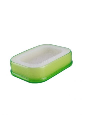 Мультифункциональная губка мыльница в пластиковой коробке, мыльница с губкой поролоновой (зел.)