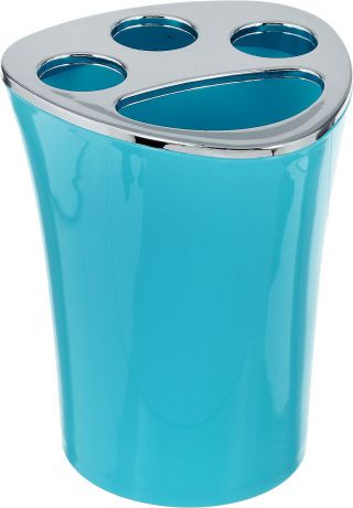 Стакан для зубных щеток Vanstore "Wiki Blue", цвет: бирюзовый, высота 10 см