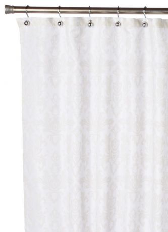 Штора для ванной Carnation Home Fashions Damask Ivory, белый, кремовый