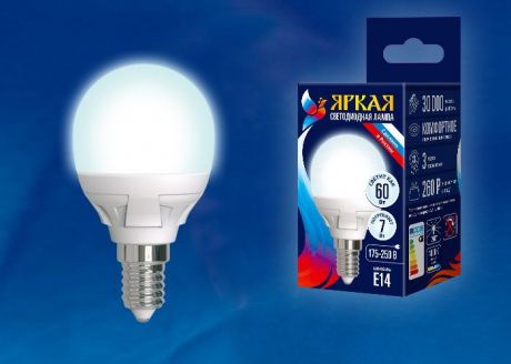 Светодиодная лампа Uniel LED-G45 7W/NW/E14/FR PLP01WH