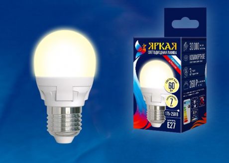 Светодиодная лампа Uniel LED-G45 7W/WW/E27/FR PLP01WH