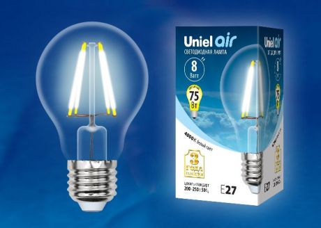 Лампа Uniel LED-A60-8W/NW/E27/CL, UL-00002212