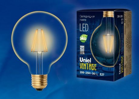 Лампа светодиодная Uniel Vintage LED-G95-6W/GOLDEN/E27, UL-00002359