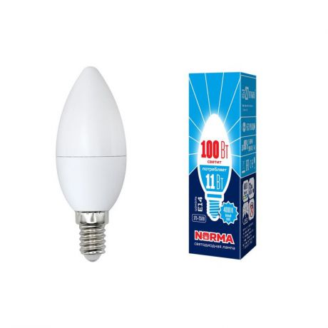 Лампочка Volpe LED-C37-11W/NW/E14/FR/NR Форма "свеча", матовая. Белый свет (4000K), UL-00003811