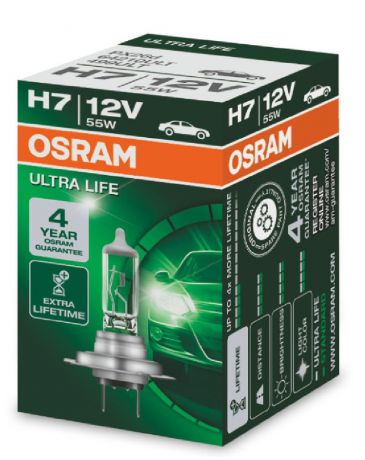 Галогенные лампы головного света OSRAM ULTRA LIFE, H7, 64210ULT