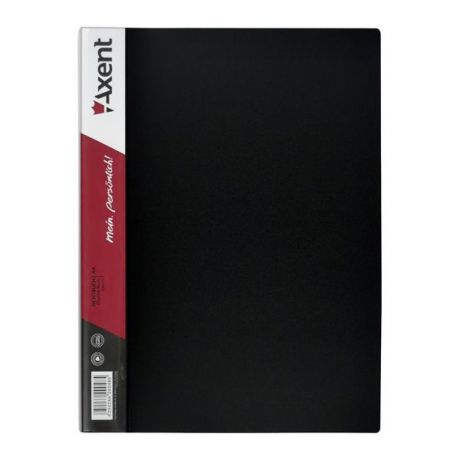 Папка Axent А4, 60 файлов, цвет: черный