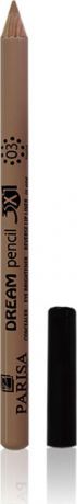 Parisa Универсальный Корректор карандаш для контур губ, бровей, век 3в1, тон №03 дарк, 1,2 г