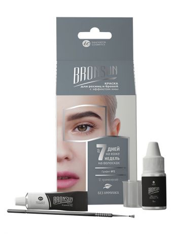 Краска для бровей Innovator Cosmetics Набор для домашнего окрашивания BRONSUN, цвет графит тон 2