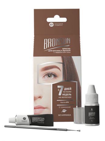 Краска для бровей Innovator Cosmetics Набор для домашнего окрашивания BRONSUN, цвет каштан тон 4