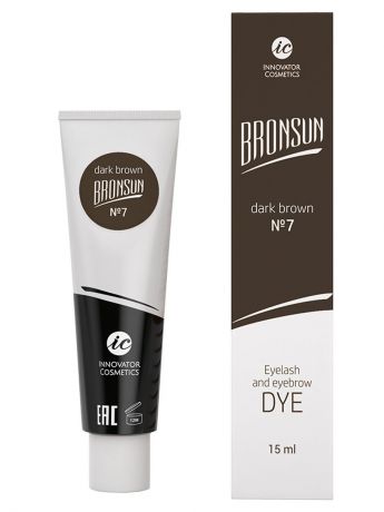 Краска для бровей Innovator Cosmetics и ресниц BRONSUN, цвет темно-коричневый тон 7, 15мл