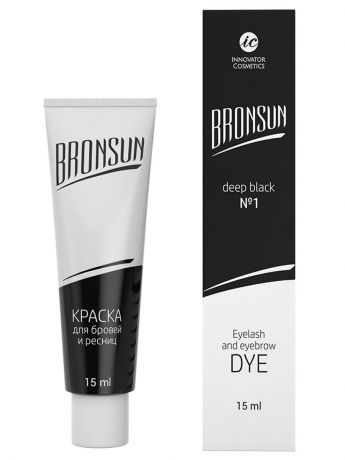 Краска для бровей Innovator Cosmetics и ресниц BRONSUN, цвет черный #1, 15мл