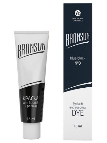 Краска для бровей Innovator Cosmetics и ресниц BRONSUN, цвет иссиня-чёрный тон 3, 15мл