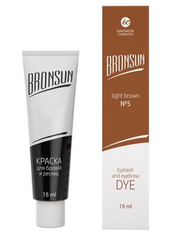 Краска для бровей Innovator Cosmetics и ресниц BRONSUN, цвет светло-коричневый тон 5, 15мл