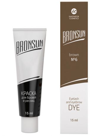 Краска для бровей Innovator Cosmetics и ресниц BRONSUN, цвет коричневый тон 6, 15мл