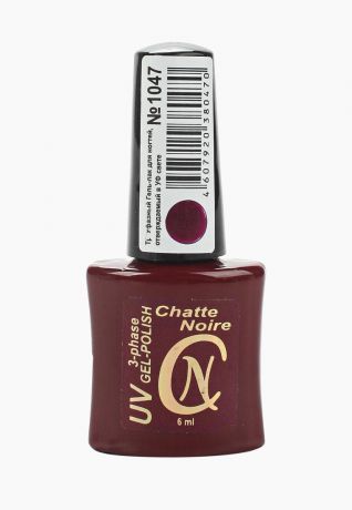 Гель-лак Chatte Noire "Трехфазный", цвет: темно-сиреневый, красный, тон 1047, 6 мл