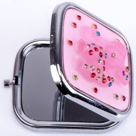 Зеркальце Мастерская Крутовых "Отражение" металлическое, МР-240, розовый