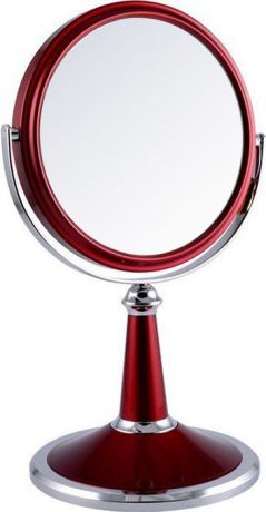 Зеркало косметическое Weisen двустороннее настольное с 5Х увеличением B6"209 RUBY/C, красный