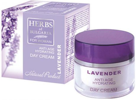 Herbs of Bulgaria Lavender Омолаживающий увлажняющий дневной крем для лица, 50 мл