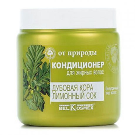 Кондиционер для жирных волос Belkosmeks От природы, дубовая кора и лимонный сок, 500 г