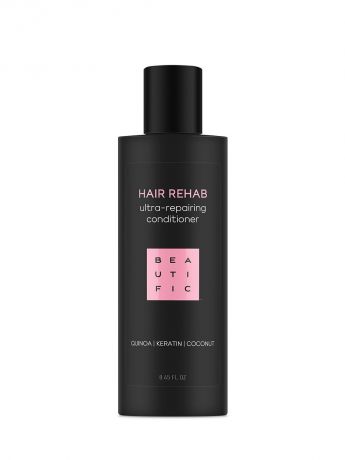 Бальзам для волос BEAUTIFIC Hair Rehab супер-восстанавливающий кондиционер для поврежденных волос с протеинами киноа, кератином и кокосовым маслом