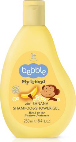 Шампунь-гель для душа Bebble My Friend, детский, с ароматом банана, 250 мл