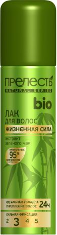 Лак для волос Прелесть Bio "Жизненная сила", с экстрактом зеленого чая, 160 мл