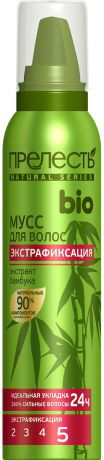 Мусс для волос Прелесть Bio Экстрафиксация", с экстрактом бамбука, 160 мл