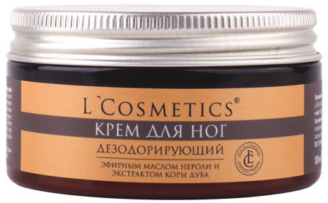 Крем L’Cosmetics "Дезодорирующий" для ног, с эфирным маслом нероли и экстрактом коры дуба, 100 мл