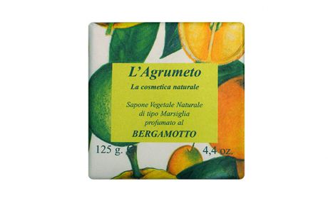 Iteritalia Мыло высококачественное натуральное растительное с ароматом БЕРГАМОТА, 125 г