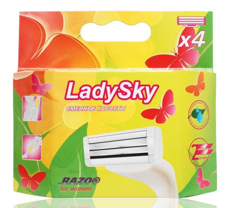 Сменные кассеты для бритья Razo LadySky, 4 шт
