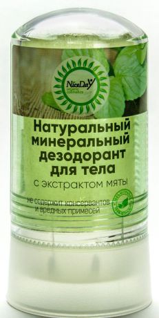 Nice Day Натуральный минеральный дезодорант для тела с экстрактом мяты, 60 г