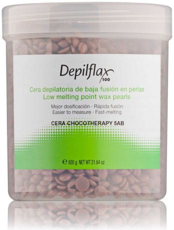 Воск для депиляции DEPILFLAX100 Cera chocotherapy, шоколадный, 600 г