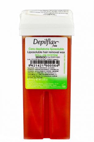 Воск для депиляции DEPILFLAX100 Манго 901059D, прозрачный, 110 гр, 110