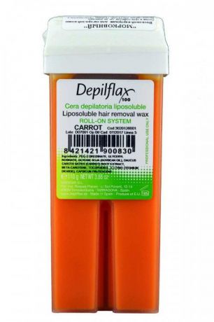 Воск для депиляции Depilflax100 морковь 901066D, плотный, 110 гр, 110