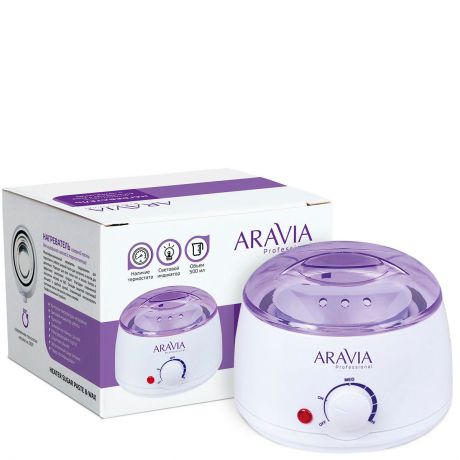 Косметологический аппарат ARAVIA Professional Нагреватель с термостатом (воскоплав) сиреневый 500 мл, 1 шт, 8012, сиреневый
