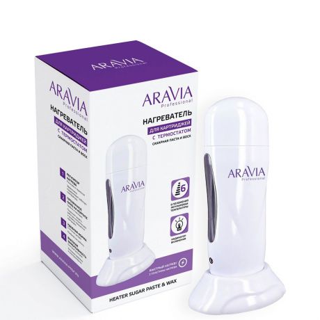 Косметологический аппарат ARAVIA Professional Нагреватель для картриджей с термостатом (воскоплав) сиреневый, 1 шт, 8011, сиреневый