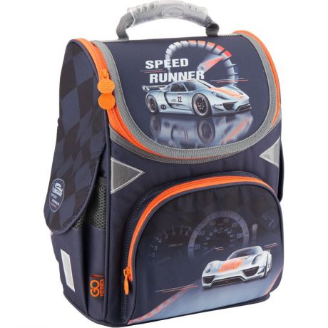 Рюкзак школьный каркасный GoPack 5001S-19 K18, цвет: черный