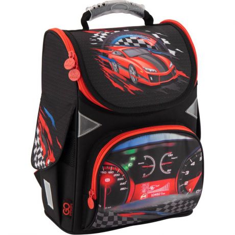 Рюкзак школьный каркасный GoPack 5001S-17 K18, цвет: черный