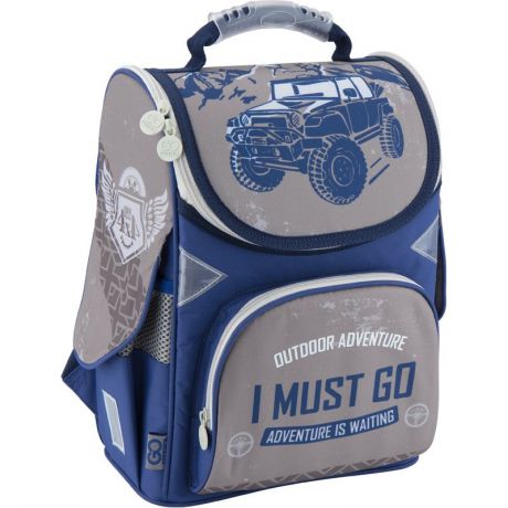 Рюкзак школьный каркасный GoPack 5001S-18 K18, цвет: серый, фиолетовый