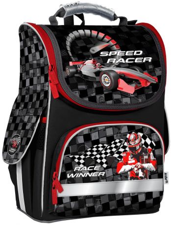 Рюкзак школьный "трансформер" для мальчиков Kite Speed racer, цвет: черный