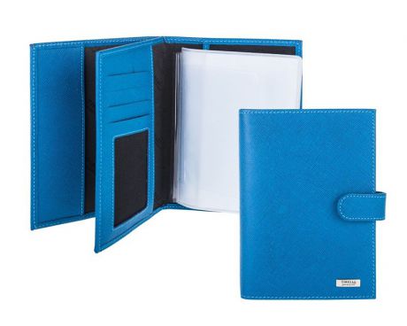 Бумажник водителя с отделением для паспорта Tirelli, цвет: голубой. 15-331-14-036-2