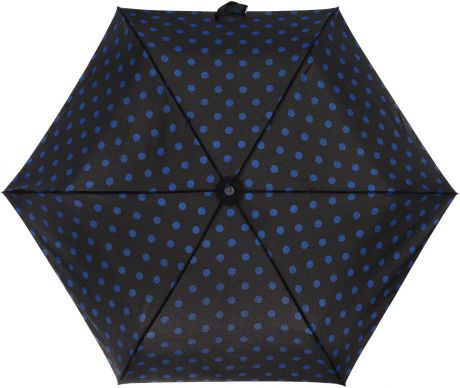 Зонт женский Cath Kidston "Minilite", механический, 3 сложения, цвет: черный, темно-синий. L768-3067