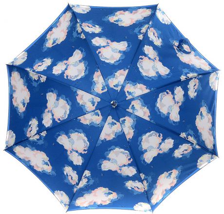 Зонт-трость женский Cath Kidston "Bloomsbury", полуавтомат, цвет: синий, белый, серебристый. L778-2954