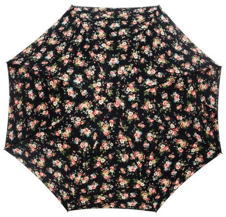Зонт-трость женский Cath Kidsto "Bloomsbury", полуавтомат, цвет: черный, мультиколор. L778-2845